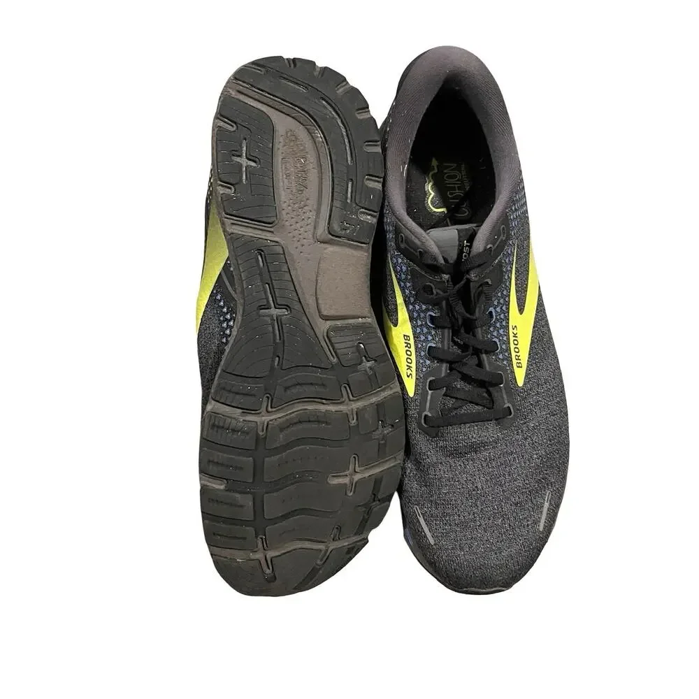 Brooks Ghost 14 Running Shoes Mens 15 D Black Yellow Cushioned Neutral